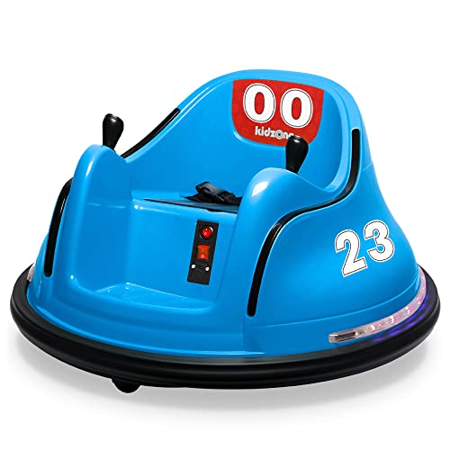 Kidzone Voiture pare chocs électrique 6 V, lumières LED et rotation à 360 degrés, pour enfants et tout petits de 1,5 à 6 ans, autocollant à faire soi même avec télécommande, certifié ASTM :Jeux et Jouets