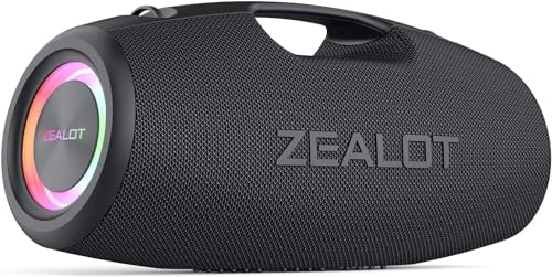 ZEALOT Enceinte Bluetooth,120W Haut   Parleur étanche IP67 avec lumière LED, Banque d'alimentation, Bluetooth 5.2, Haut   Parleur extérieur, Grand Haut   Parleur Bluetooth pour Camping, Plage, Cadeau