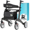 Helavo Déambulateur ultraléger en fibre de carbone – seulement 5,6 kg léger – Deambulateur 4 roues pliable leger en fibre de carbone pour personnes âgées