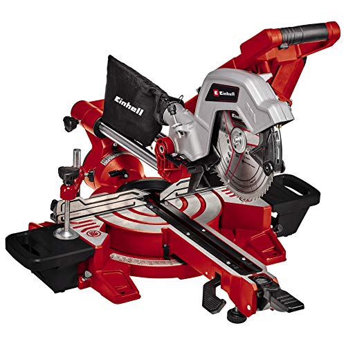Einhell Scie à onglet radiale TE SM 216 Dual (1 800 W, fonction de traction, laser, réglage d’angles rapide, blocage d’arbre « Spindle Lock », vendue avec lame aux carbures de tungstène)