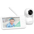 Momcozy Babyphone avec caméra Écran 5.5 Pouces Full HD 1080P Moniteur bébé sans WLAN 5800 mAh Vision Nocturne Claire, ECO, VOX, Audio bidirectionnel portée de 500 m, Prendre des Photos et des vidéos :Bébé et Puériculture