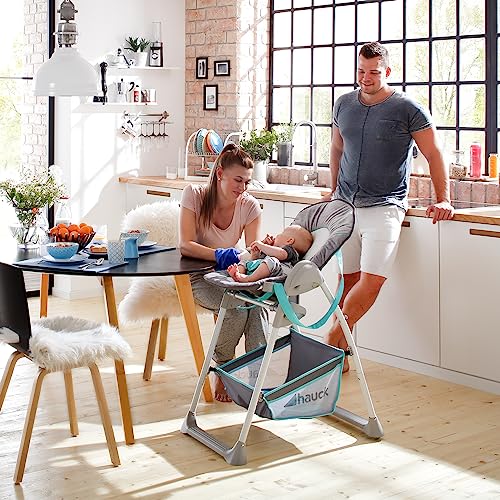 hauck Chaise Haute Bébé Sit N Relax, Inclus Transat Bebe avec Arche de Jeux, Siège Enfant avec Plateau, Châssis Réglable en Hauteur avec Roues et Panier, Pliable   Hearts : Hauck:Bébé et Puériculture