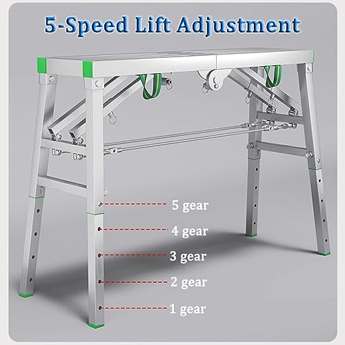 Échafaudage pliable réglable multi usages avec 5 échelons pour travaux d'ingénierie à domicile