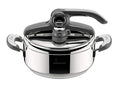 Lagostina Novia Vitamin Lagoeasy'UP Autocuiseur 3,5 L en Acier Inoxydable 18/10 Ø 22 cm, Casserole Induction et Gaz, Couvercle intelligent et Ouverture Facile, avec Panier, Ecodose, Livre de Recettes