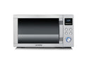 SEVERIN Four à micro ondes 25 L, 1 950 W, Four micro onde avec fonction gril et chaleur tournante brassée, Micro onde avec 10 niveaux de puissance, Plateau à pizza amovible (? 28 cm), Inox,MW 7774
