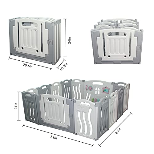 Gupamiga Parc Bebe Modulable, Parc Bebe Pliable, Parcs pour Enfants ou Bébé avec Planche à Dessin (12 2 Panneaux) :Bébé et Puériculture