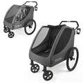 509 TREKKER II Poussette multifonction pour 2 enfants de 6 m Up, pour Pet, pour Cargo, A 4 roues, charge maximale 50 kg, housse de pluie incluse, couleur gris foncé :Bébé et Puériculture