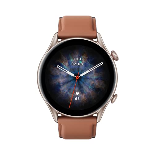 Amazfit GTR 3 Pro, 46 mm, Montre Connectée Homme, GPS, SpO2/Cardiofréquencemètre/Moniteur de Sommeil, 150  Modes Sportifs, Appels Bluetooth, Alexa, AMOLED Smartwatch Sport(Brun) :High Tech