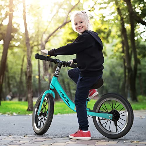 GASLIKE Draisienne Enfant 3 Ans et 4 5 6 7 Ans, Velo sans Pédales avec Frein et Béquille, 16 Pouces Pneus en Caoutchouc, 40 kg Maxi, Guidon et Selle Réglables, Cadeau pour Filles et Garçons, Vert :Jeux et Jouets