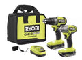 RYOBI ONE  HP PBLCK01K Kit combiné sans fil sans balais 18 V avec perceuse 1/2", visseuse à percussion 6,35 mm (2) batteries 2,0 Ah, chargeur et sac