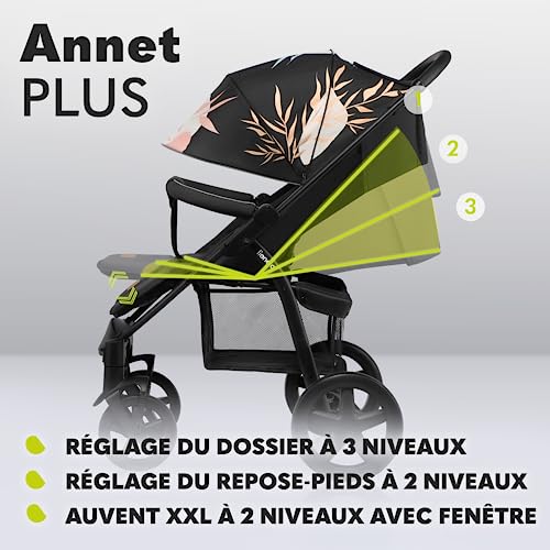 LIONELO Annet Plus poussette bebe à 22 kg, auvent avec fenêtre, roues EVA, chancelière moustiquaire porte gobelet, réglage du dossier jusqu’à la position couchée (Lovin, PLUS) :Bébé et Puériculture