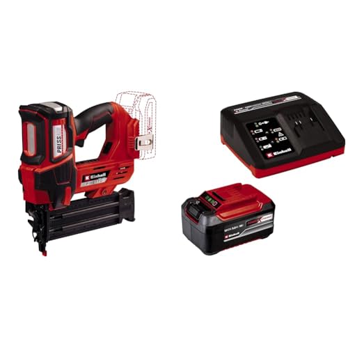 Einhell Professional Cloueur sans fil FIXETTO 18/50 N Power X Change (18 V, 60 coups/min, longueur de clou max. 50 mm, tir unitaire/séquentiel, vendu avec 500 clous) avec Chargeur et Batterie 5,2Ah