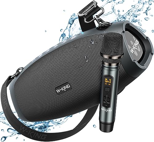 W KING Enceinte Bluetooth Puissante avec Microphone sans Fil,Haut parleurs d'extérieur 120W PEAK 70W sans Fil étanche,Triple Radiateurs Passifs Basse Profondes/DSP/Banque de Puissance/TF/AUX/EQ/Opener :High Tech