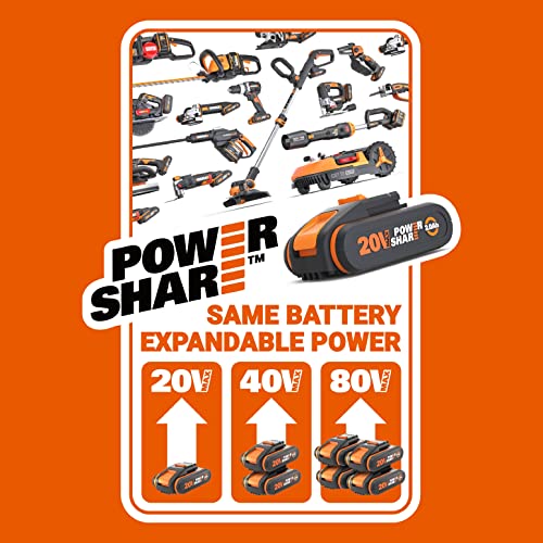 WORX   Outil oscillant multifonctions sans fil 20V 2Ah   WX696 (Puissant 5000/6000 tr min, grand angle d'oscillation 3,6°, changement de lame facile, léger, livré avec batterie et chargeur) :Bricolage