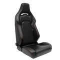 Siège baquet 'VGR'   Simili Cuir Noir   Surpiqûres rouge   Dossier régable   incl. glissières