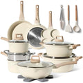 JUST PERFECTO Batterie de cuisine induction Set de casseroles avec couvercle   Casserole tout feux   poele anti adhesive   poele sans PFOA et sans PTFE   lot avec des poêles (21 Pcs Biege)
