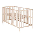 roba Lit Bébé Tout Barreaux "Cosi" 60x120   3 Positions d'Hauteur   Hêtre Massif Bio   Naturel