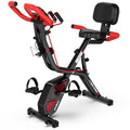 pooboo Vélo d'appartement pliable, vélo stationnaire, vélo d'intérieur droit, vélo X Bike magnétique 4 en 1 avec résistance réglable à 8 niveaux, porte bouteille, bandes de résistance pour les bras, :Sports et Loisirs