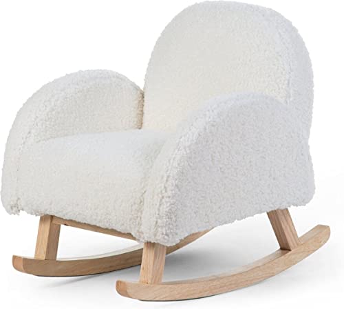 Childhome, Fauteuil À Bascule pour Enfant, Teddy Blanc : CHILDHOME:Cuisine et Maison
