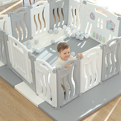 Gupamiga Parc Bebe Modulable, Parc Bebe Pliable, Parcs pour Enfants ou Bébé avec Planche à Dessin (12 2 Panneaux) :Bébé et Puériculture