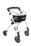 KMINA PRO   Déambulateur 4 Roues Pliable Léger Exterieur, Déambulateur Interieur Adulte, Rollator 4 Roues Pliable Léger Panier en Haut, Déambulateur Étroit Réglable en Hauteur, Déambulateur Noir