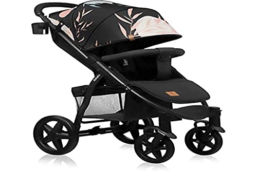 LIONELO Annet Plus poussette bebe à 22 kg, auvent avec fenêtre, roues EVA, chancelière moustiquaire porte gobelet, réglage du dossier jusqu’à la position couchée (Lovin, PLUS) :Bébé et Puériculture