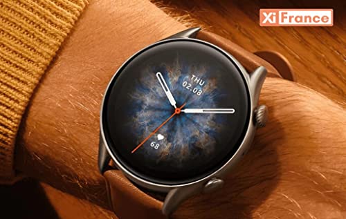 Amazfit GTR 3 Pro, 46 mm, Montre Connectée Homme, GPS, SpO2/Cardiofréquencemètre/Moniteur de Sommeil, 150  Modes Sportifs, Appels Bluetooth, Alexa, AMOLED Smartwatch Sport(Brun) :High Tech