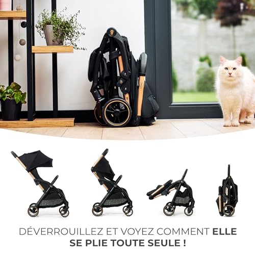 Kinderkraft APINO Poussette Canne, Ultra Légère, Pliable, Imperméable, Dès la naissance et jusqu'à 22 kg, Chargé du panier   extra 2 kg, Légère (7,5 kg), Réglable, Harnais 5 points, Beige :Bébé et Puériculture