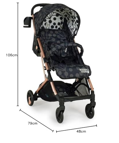 Cosatto Woosh Poussette 3 – Poussette légère de la naissance à 25 kg – Pliage facile à une main, compacte, poignée télescopique, panier de courses extra large, porte gobelet, barre de pare chocs et :Bébé et Puériculture