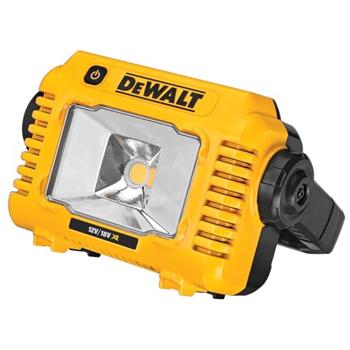 DEWALT   Projecteur de chantier compact XR Sans Fil   sans Batterie ni chargeur   3 niveaux de luminosité   poignée multi position   compatible avec les batteries XR 12V, XR 18V et XR 54V   DCL077 XJ :Bricolage