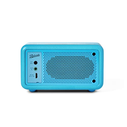 ROBERTS Radio Revival Petite   Radio Portable compacte avec Dab /FM/Bluetooth, 20 h d'autonomie, entrée auxiliaire, radiateur Passif, Turquoise :High Tech