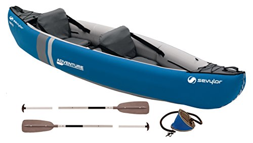Sevylor Kayak Gonflable Adventure Kit, Canoë Canadien 2 Personnes, Kayak de Mer, 314 x 88 cm, incl. Pagaie et Pompe à Pied Loisirs